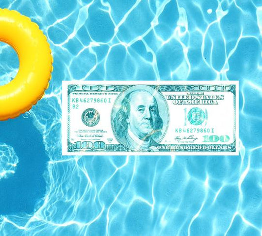 Hundred Dollar Bill Underwater Pool Mat Tattoo