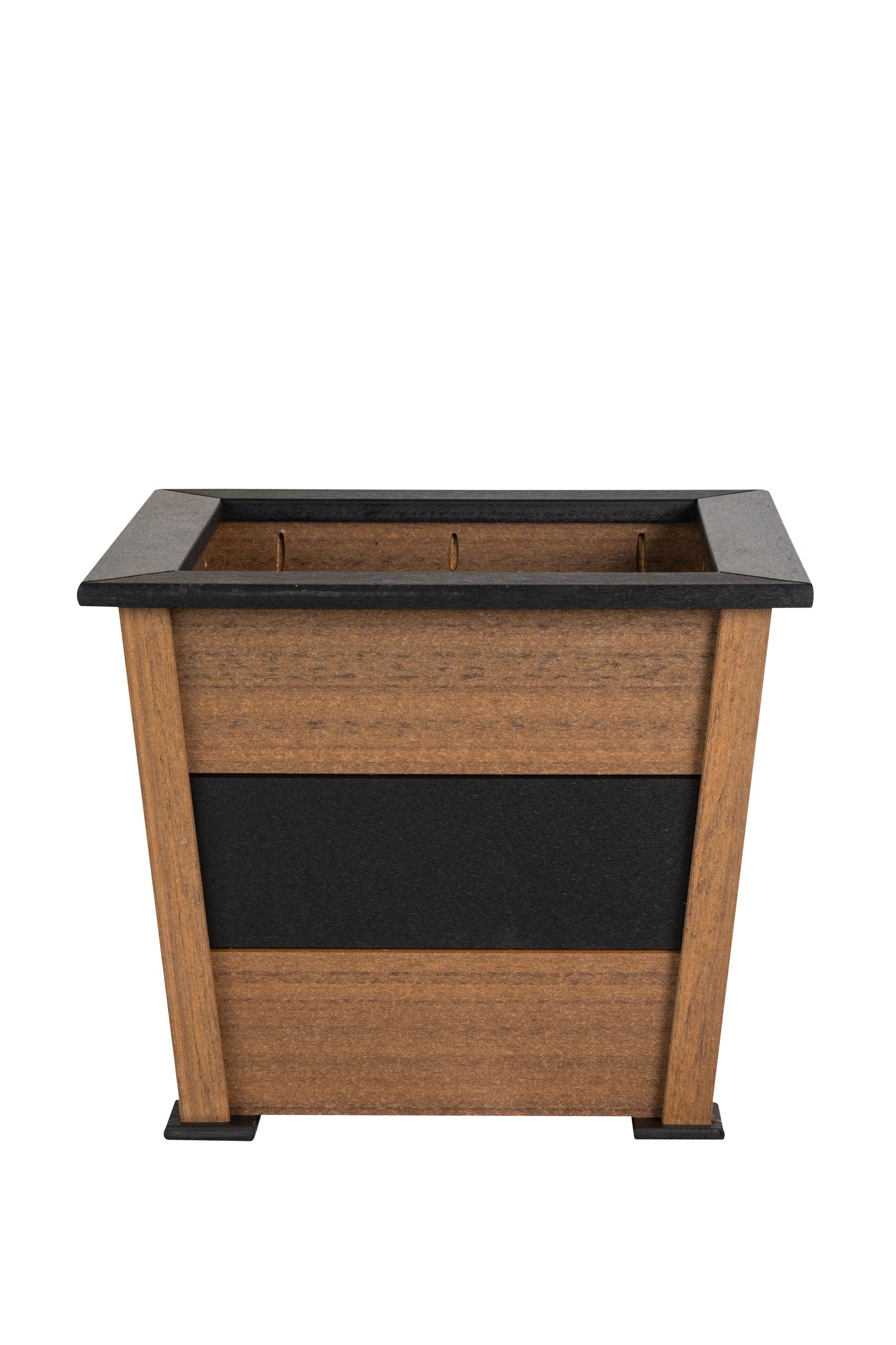 Beaver Dam Woodworks Small Poly Mahogany with Black Stripe Planter