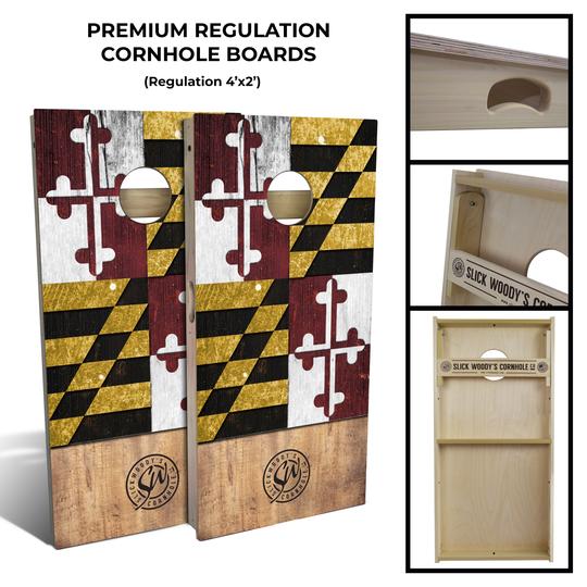 Slick Woody's  Maryland State Flag Cornhole Board Set