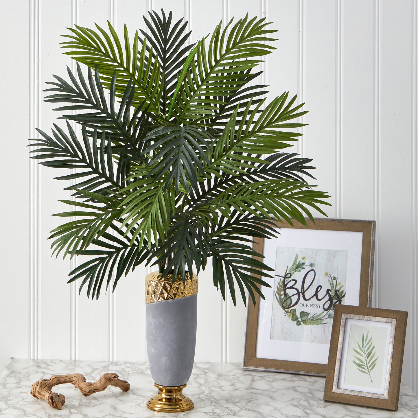 34” Areca Palm Artificial Plant In Designer Planter