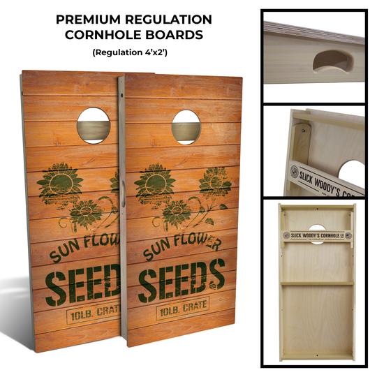 Slick Woody's Country Living Sunflower Seed Crate Cornhole Board Set