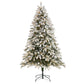 7.5’ Flocked South Carolina Spruce Artificial Christmas Tree With 600 Clear Lights And 1537 Bendable Branches