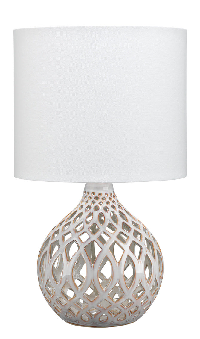 Jamie Young NEW Fretwork Table Lamp -D. LS9FRETCREAM