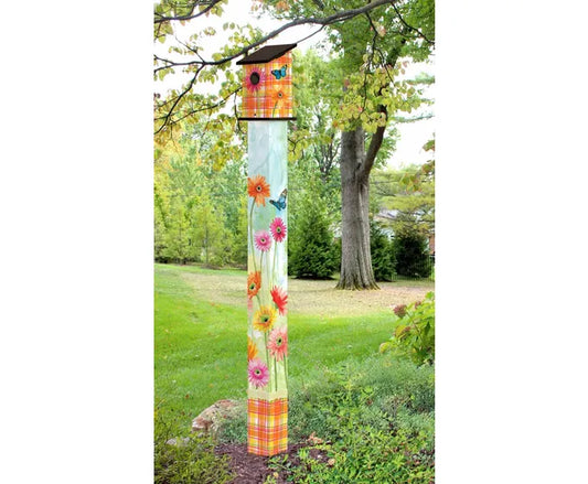 Studio-M Gerbera Daisy 6' Birdhouse Art Pole