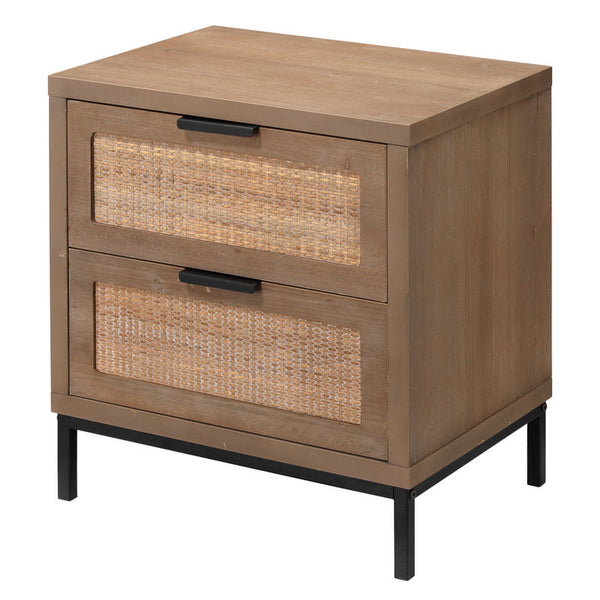 Jamie Young NEW Reed 2 Drawer Side Table LS20REED2STW