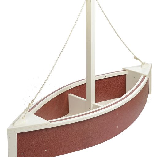 Beaver Dam Woodworks Sailboat Planter Cherrywood and White