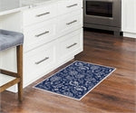 Studio M Embroidered Floral - Blue Floor Flair 10020