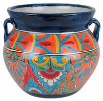 Mexican Pottery Talavera Rounded Flower Pot TM2002