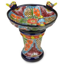 Mini Talavera Birdbath - 16 dia. x 16 h CC2082