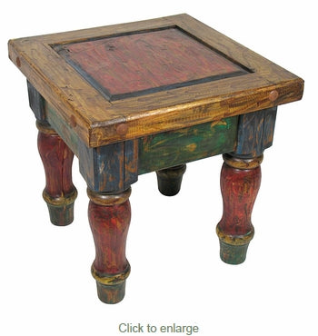 Old Mexico Painted Wood End Table MI2087
