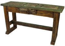 Rustic Painted Wood Sofa Table with One Drawer 10712