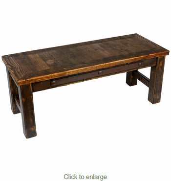 Rustic Western Coffee Table with Iron Band GE1021B